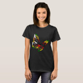 Simbabwean Roots Butterfly Zimbabwe Flag Simbabwea T-Shirt (Vorne ganz)