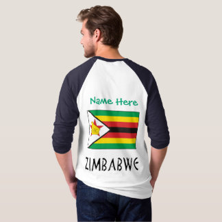 Simbabwes Flagge Grüne Personalisierte Männer T-Shirt