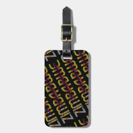 Simbabwes Flaggentypografie-Muster eines afrikanis Gepäckanhänger (Vorderseite vertikal)