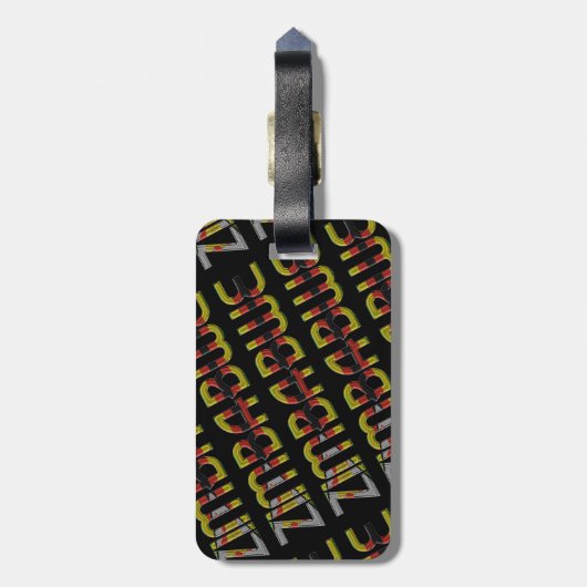 Simbabwes Flaggentypografie-Muster eines afrikanis Gepäckanhänger (Rückseite vertikal)