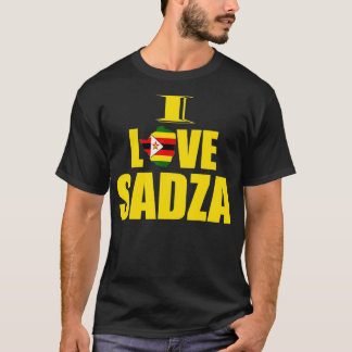 Simbabwes Food I Liebe Sadza Zimbabwe Map Flag T-Shirt