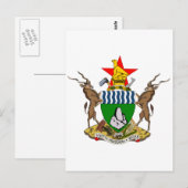Simbabwes Offizielles Wappen-Heraldry-Symbol Postkarte (Vorne/Hinten)