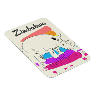 Simbabwes Retrologo Magnet
