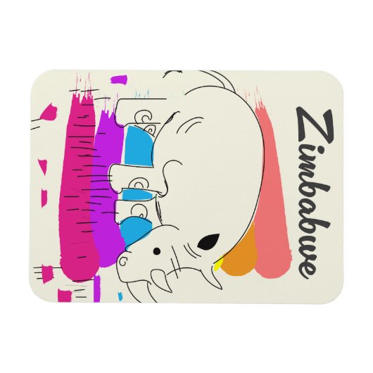 Simbabwes Retrologo Magnet (Horizontal)