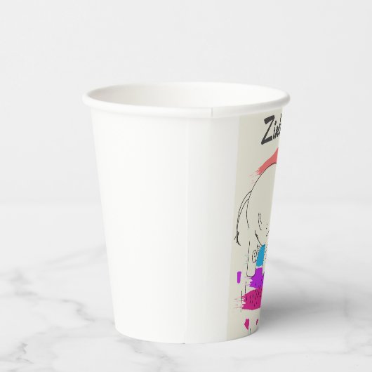 Simbabwes Retrologo Pappbecher (Rechts)