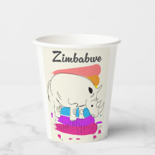 Simbabwes Retrologo Pappbecher