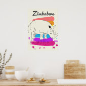 Simbabwes Retrologo Poster (Küche)