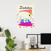 Simbabwes Retrologo Poster (Heimbüro)
