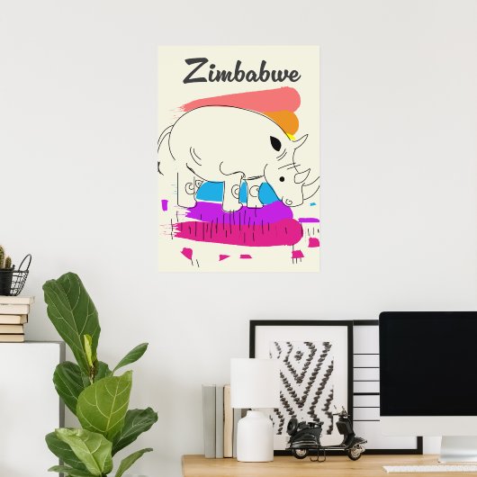 Simbabwes Retrologo Poster (Heimbüro)