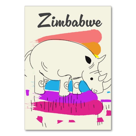 Simbabwes Retrologo Tischnummer (Vorderseite)