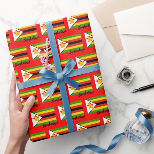 Simbabwes Wrapping Paper, Zimbabwe Flag Patriot Re Geschenkpapier (Schenken)