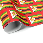 Simbabwes Wrapping Paper, Zimbabwe Flag Patriot Re Geschenkpapier (Rolleneckpunkt)