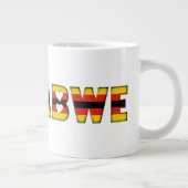 Simbabwische Flag Farben Typografie Muster Herz Jumbo-Tasse (Rechts)