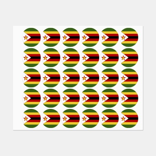 Simbabwische Flagge Etiketten (Blatt)