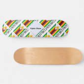 Simbabwische Flagge gefixt schwarz Personalisiert Skateboard (Horizontal)