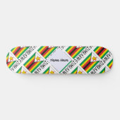 Simbabwische Flagge gefixt schwarz Personalisiert Skateboard (Horizontal)