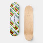 Simbabwische Flagge gefixt schwarz Personalisiert Skateboard (Vorderseite)