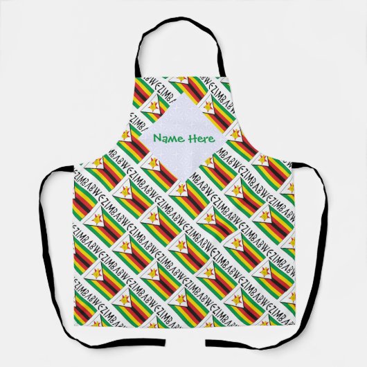 Simbabwische Flagge Grüne Personalisierung Schürze (Vorderseite)