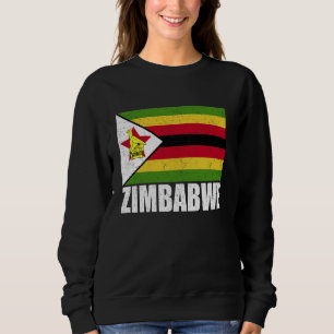 Simbabwische Flagge Grunge Vintag Souvenir Zimbabw Sweatshirt