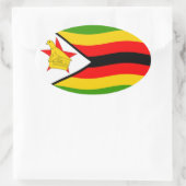 Simbabwische Flagge Ovaler Aufkleber (Tasche)