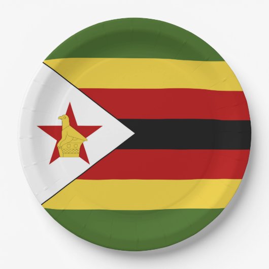 Simbabwische Flagge Pappteller (Vorderseite)