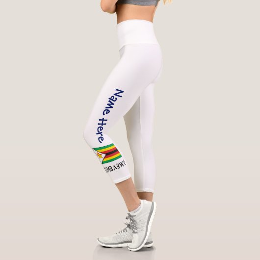 Simbabwische Flagge Personalisiert Capri Leggings (Links)