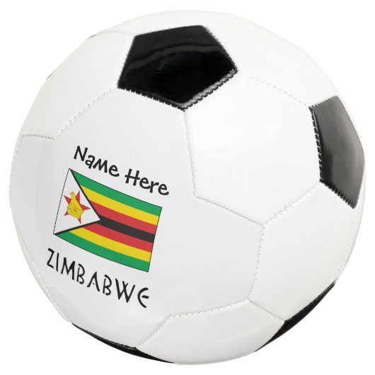 Simbabwische Flagge Personalisiert Fußball (Dreiviertel)