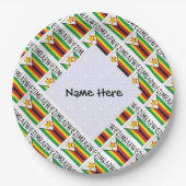 Simbabwische Flagge - Personalisiert getrimmt Pappteller (Vorderseite)