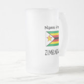 Simbabwische Flagge Personalisiert Mattglas Bierglas (VorderseiteRechts)