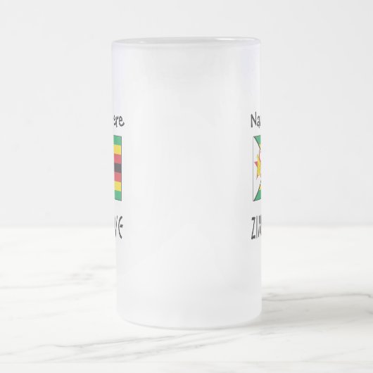 Simbabwische Flagge Personalisiert Mattglas Bierglas (Mittel)