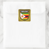 Simbabwische Flagge Quadratischer Aufkleber (Tasche)
