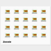 Simbabwische Flagge Runder Aufkleber (Blatt)