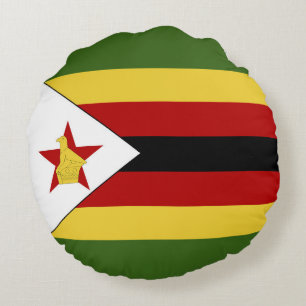 Simbabwische Flagge Rundes Kissen