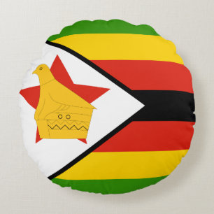 Simbabwische Flagge Rundes Kissen