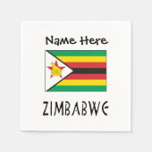 Simbabwische Flagge Schwarze Personalisierung Serviette (Vorderseite)