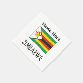 Simbabwische Flagge Schwarze Personalisierung Serviette (Ecke)