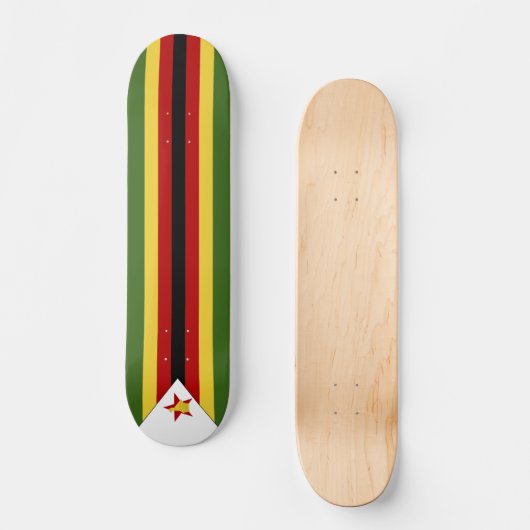 Simbabwische Flagge Skateboard (Vorderseite)