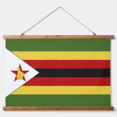 Simbabwische Flagge Wandteppich Mit Holzrahmen (Vorderseite)