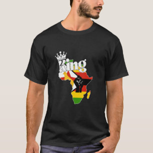 Simbabwischer König mit simbabwischer Flagge in Af T-Shirt