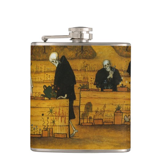 Simbergs Garten des Todes Kunstflasche Flachmann (Vorderseite)