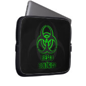 Símbolo Verde Brillante de Riesgo Biológico Laptopschutzhülle (Vorne Rechts)