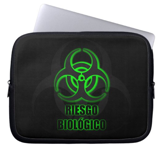 Símbolo Verde Brillante de Riesgo Biológico Laptopschutzhülle (Vorderseite)