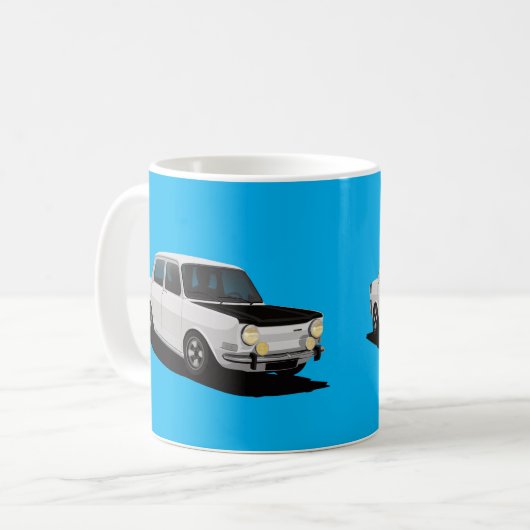 Simca 1000 Rallye Oldtimer-Illustration Kaffeetasse (Vorderseite Links)