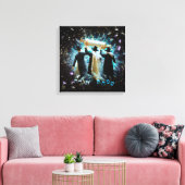 Simchat Torah Dancing mit Scroll Leinwand Kunstdru (Insitu (Wohnzimmer))