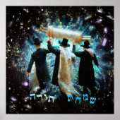Simchat Torah Dancing mit Scroll Leinwand Kunstdru Poster (Vorne)