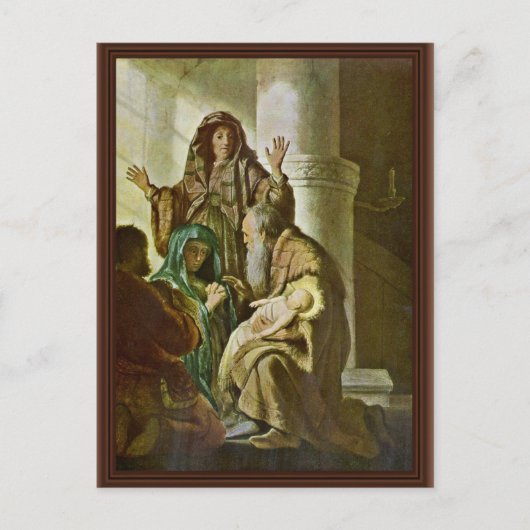 Simeon im Tempel. von Rembrandt Van Rijn Postkarte (Vorderseite)