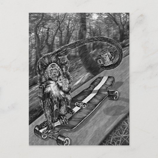 Simeon Skateboard Selfie Postkarte (Vorderseite)