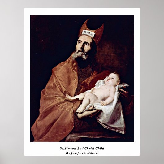 Simeon und Christus Kind von Jusepe de Ribera Poster (Vorne)
