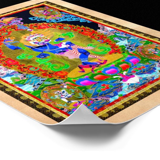 Simhavaktra Dakini, coole Thangka Poster (Ecke)