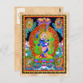 Simhavaktra Dakini, coole Thangka Postkarte (Vorne/Hinten)